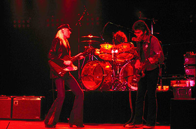 Photo of Johnny Winter, Jon Paris, Bobby Torello at Lorely Festival 1980 